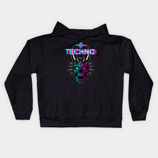 Evil Techno skull Kids Hoodie